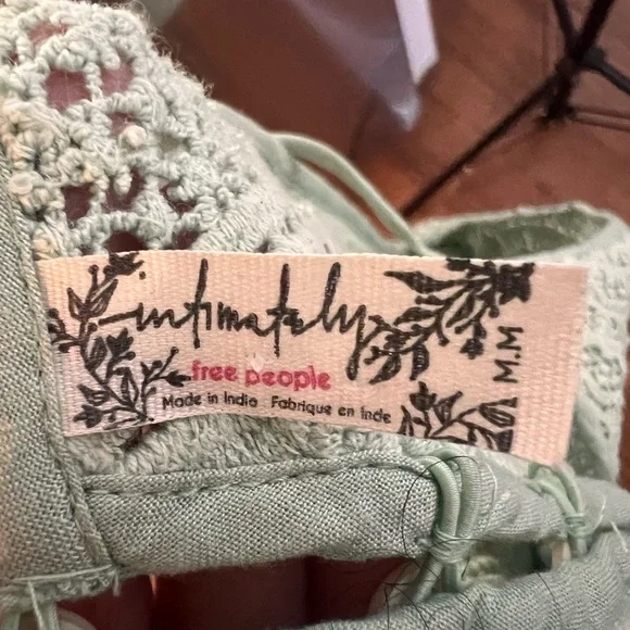 Intimately Free People Shea Printed Slip Dress Mini Green Orange Paisley Medium - Picture 10 of 11